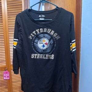 Team Apparel Black and Gold Pittsburgh Steelers Kids Long Sleeve Tee